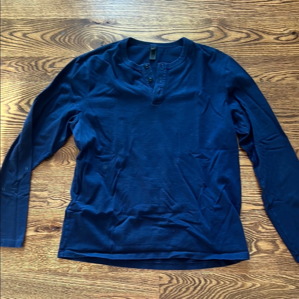 Ag Adriano Goldschmied Dark Blue Henley Shirt